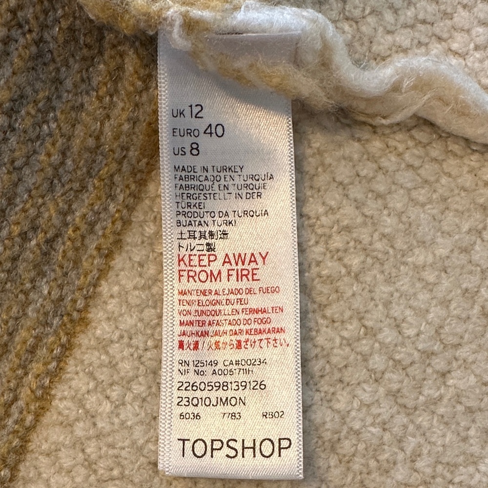 Topshop Oversized Colorblock Open Front Cardigan - Picture 9 of 12